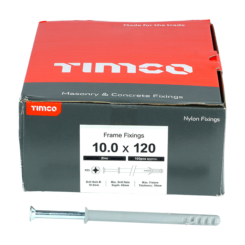 TIMco Nylon Frame Fixings - 10.0 x 120 - 100 Pieces