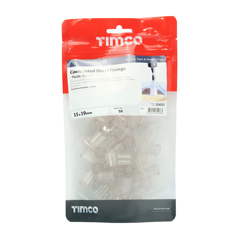 TIMco Corrugated Sheet Spacer - 15.0 x 19 - 50 Pieces