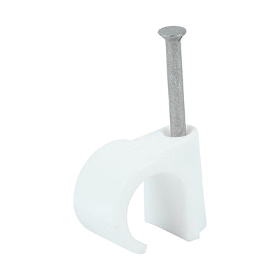 TIMco Round Cable Clips White - To fit 14.0mm
