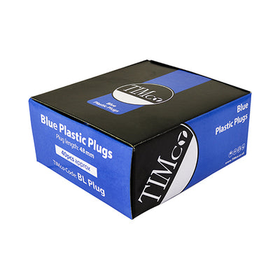 TIMco Blue Plastic Plugs - 48mm - 40 Pieces