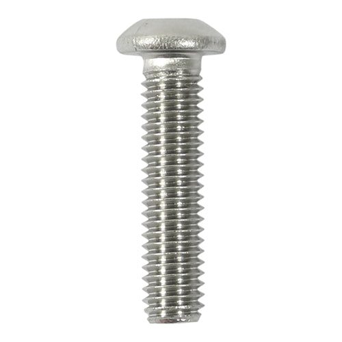TIMco Button Socket Screws ISO7380 A2 Stainless Steel - M6 x 12 - 10 Pieces