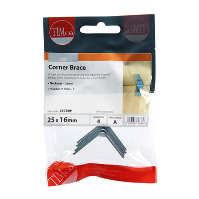 TIMCO Corner Braces Silver - 25 x 25 x 16