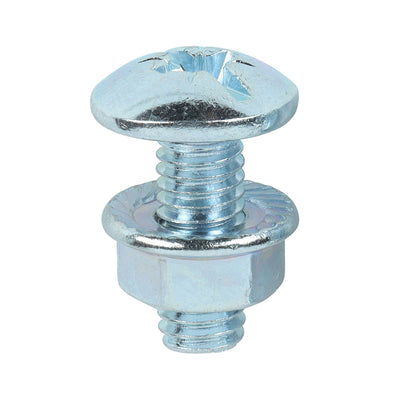 TIMco Cable Tray Bolts & Flange Nuts Silver - M6 x 16