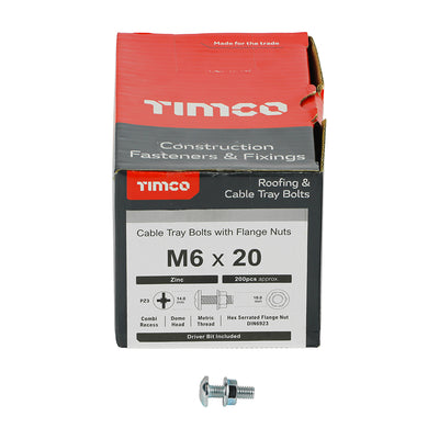 TIMco Cable Tray Bolts & Flange Nuts Silver - M6 x 20