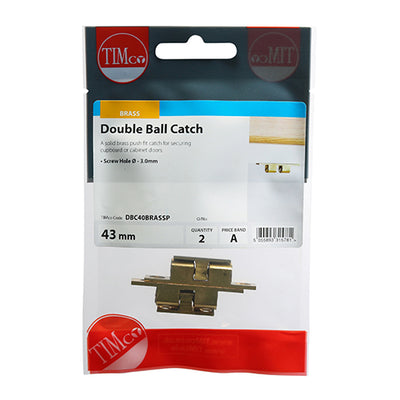 TIMco Double Ball Catches Electro Brass - 43mm
