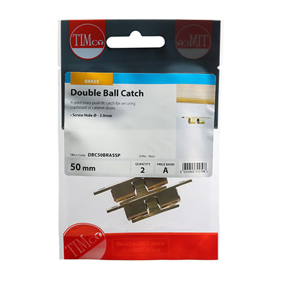 TIMCO Double Ball Catches Electro Brass - 50mm