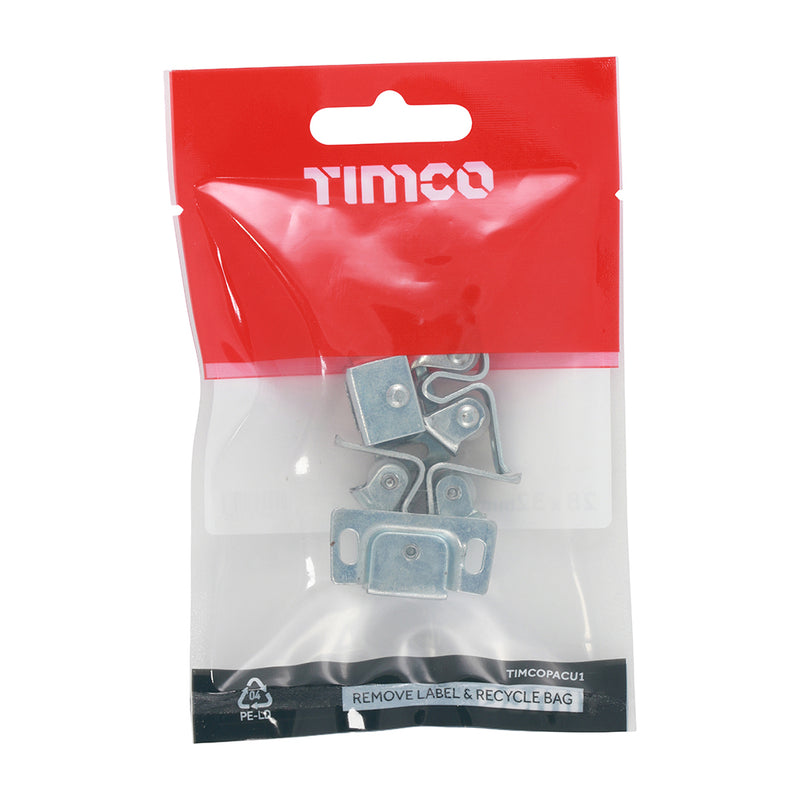 TIMCO Double Roller Catches Zinc - 28 x 32 x 1
