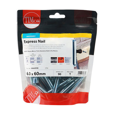 TIMco Express Nails Silver - 6.0 x 60 - 90 Pieces