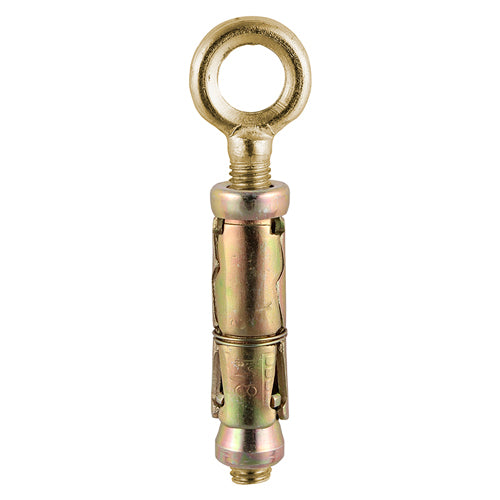 TIMco Forged Eyes With Sheil Anchors Gold - M6 - 18 Pieces