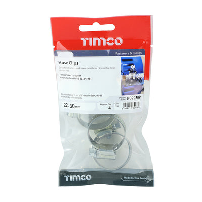 TIMco Hose Clips Silver - 25-35mm - 10 Pieces