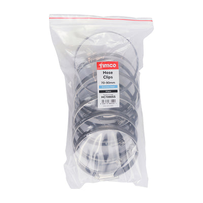 TIMco Hose Clips A2 Stainless Steel - 70-90mm