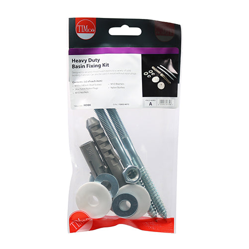 TIMco Basin Fixing Kit Heavy Duty - Heavy Duty Kit