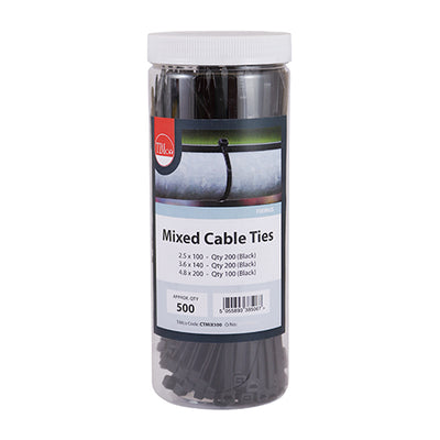 TIMco Cable Ties Mixed Black - Mixed
