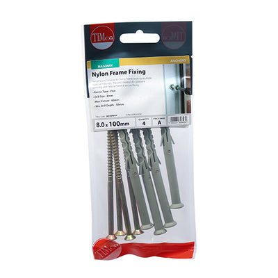 TIMco Nylon Frame Fixings - 8.0 x 80
