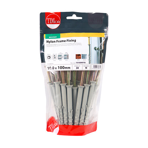 TIMco Nylon Frame Fixings - 10.0 x 100 - 30 Pieces