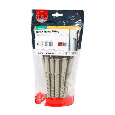 TIMco Nylon Frame Fixings - 10.0 x 120 - 25 Pieces