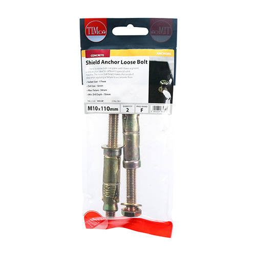 TIMco Shield Anchors Loose Bolt Gold - M10:50L (M10 x 110)
