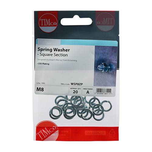 TIMco Spring Washers DIM7980 Silver - M8