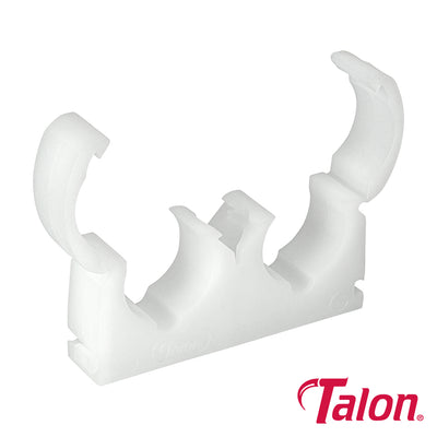Talon Double Hinged Pipe Clips White - 22mm