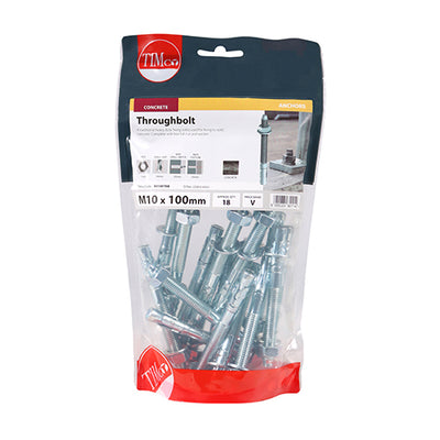 TIMco Throughbolts Silver - M10 x 100