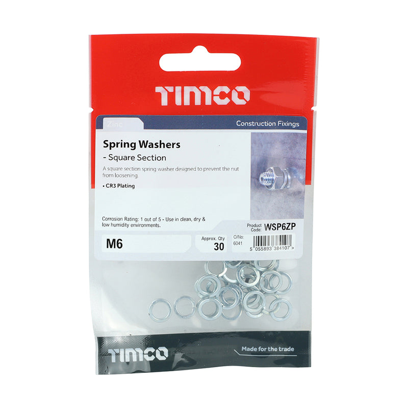 TIMco Spring Washers DIM7980 Silver - M6