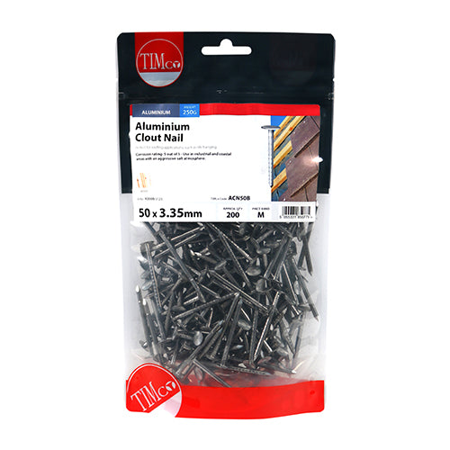 TIMCO Clout Nails Aluminium - 50 x 3.35 - Pack Quantity - 10 Kg