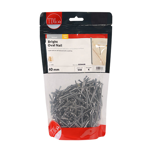 TIMCO Oval Nails Bright - 40mm - Pack Quantity - 25 Kg
