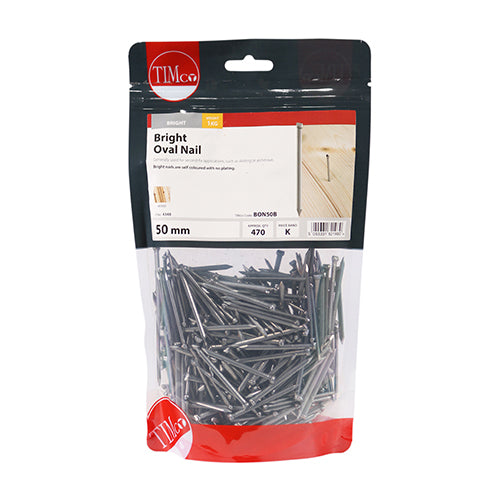 TIMCO Oval Nails Bright - 50mm - Pack Quantity - 25 Kg