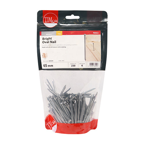 TIMCO Oval Nails Bright - 65mm - Pack Quantity - 1 Kg