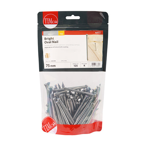 TIMCO Oval Nails Bright - 75mm - Pack Quantity - 1 Kg