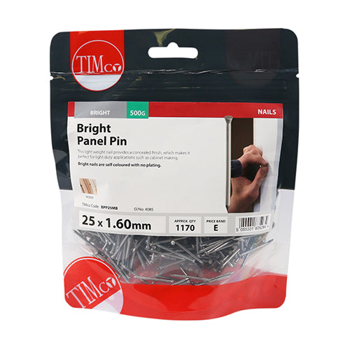 TIMCO Panel Pins Bright - 25 x 1.60 - Pack Quantity - 0.5 Kg