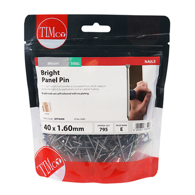 TIMCO Panel Pins Bright - 40 x 1.60 - Pack Quantity - 0.5 Kg