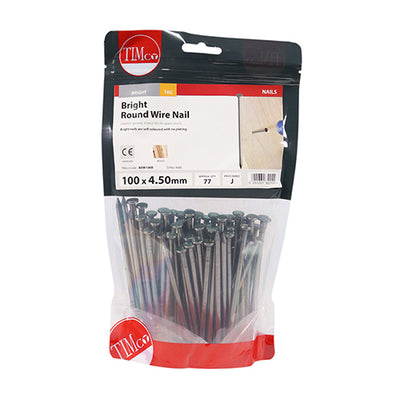 TIMCO Round Wire Nails Bright - 100 x 4.50 - Pack Quantity - 1 Kg