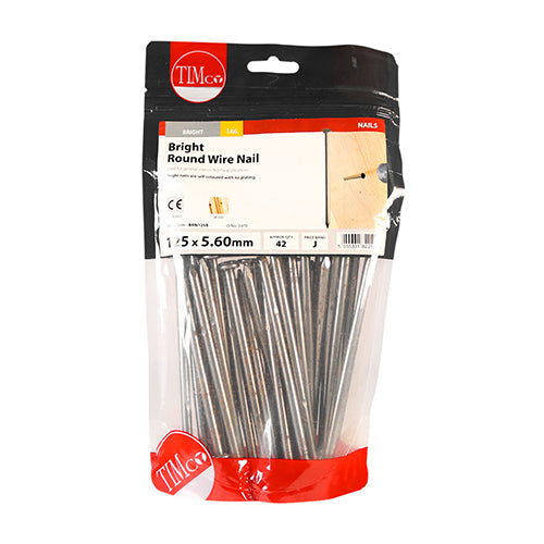 TIMCO Round Wire Nails Bright - 125 x 5.60 - Pack Quantity - 1 Kg