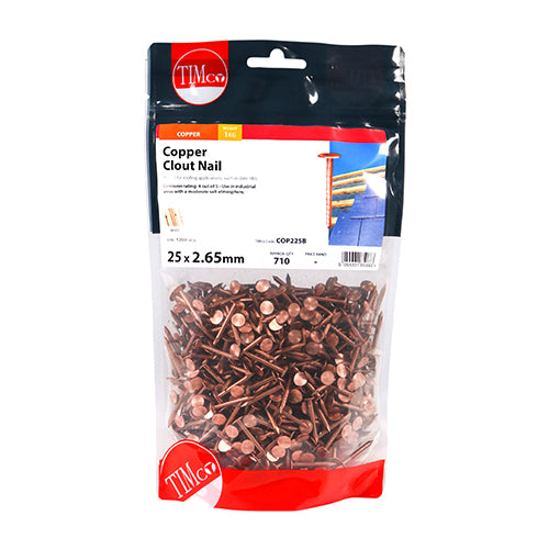 TIMCO Clout Nails Copper - 30 x 2.65 - Pack Quantity - 25 Kg