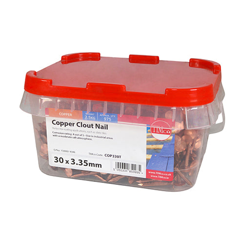 TIMCO Clout Nails Copper - 35 x 3.35 - Pack Quantity - 25 Kg