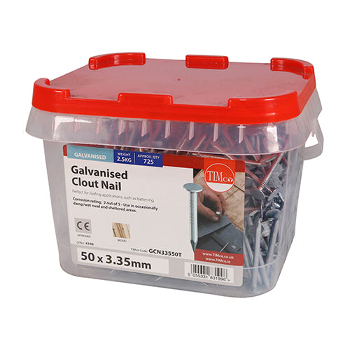 TIMCO Clout Nails Galvanised - 50 x 3.35 - Pack Quantity - 2.5 Kg