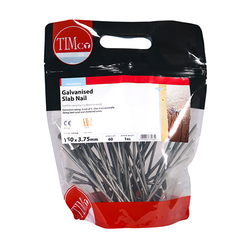 TIMCO Slab Nails Galvanised - 180 x 4.50 - Pack Quantity - 10 Kg