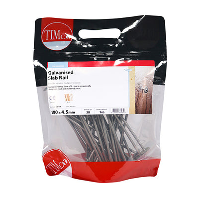 TIMCO Slab Nails Galvanised - 200 x 4.50 - Pack Quantity - 10 Kg