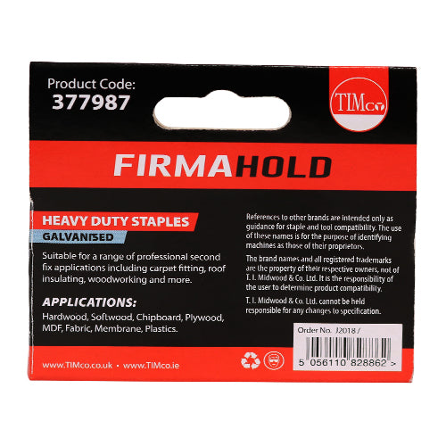 TIMCO Heavy Duty Chisel Point Galvanised Staples  - 6mm - Pack Quantity - 1000