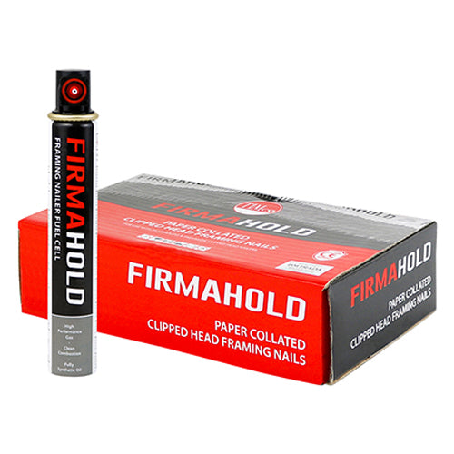 TIMCO FirmaHold Collated Clipped Head Ring Shank Hot Dipped Galvanised Nails & Fuel Cells - 2.8 x 63/3CFC - Pack Quantity - 3300