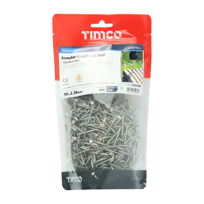 TIMCO Annular Ringshank Nails A2 Stainless Steel - 25 x 2.00