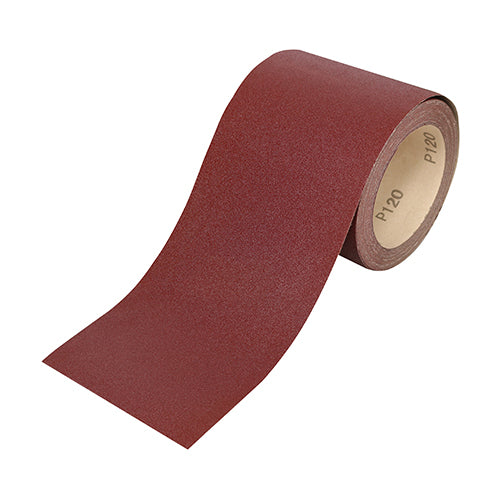 TIMco Sandpaper Roll 120 Grit Red - 115mm x 10m - 1 Piece