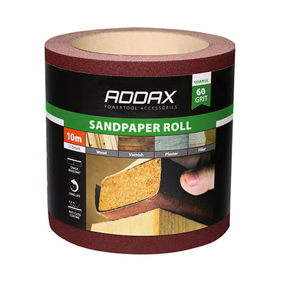 TIMco Sandpaper Roll 60 Grit Red - 115mm x 10m - 1 Piece