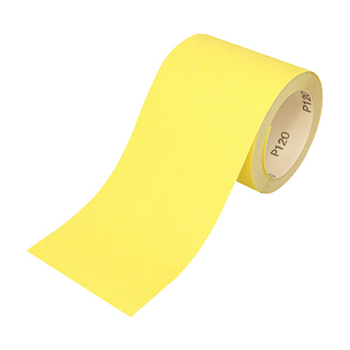 TIMco Sandpaper Roll 120 Grit Yellow - 115mm x 10m - 1 Piece