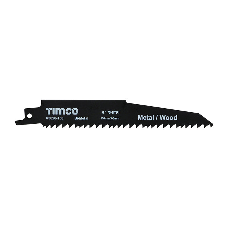 TIMco Reciprocating Saw Blades Wood with Nails Cutting Bi-Metal - S610VF - 5 Pieces