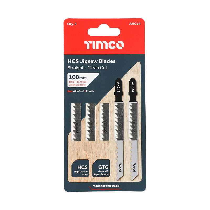 TIMco Jigsaw Blades Wood Cutting HCS Blades - T101D - 5 Pieces