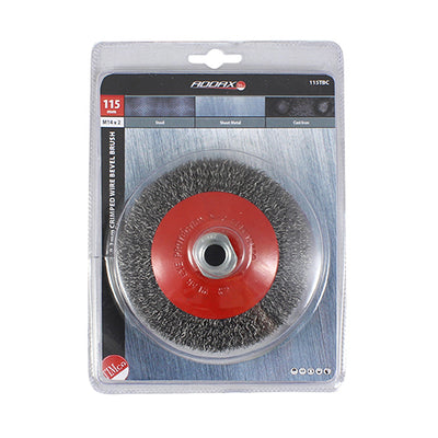 TIMco Angle Grinder Bevel Brush Crimped Steel Wire - 115mm - 1 Piece
