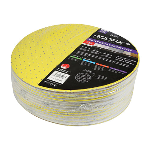 TIMco Drylining Sanding Discs 220 Grit Yellow - 225mm - 25 Pieces