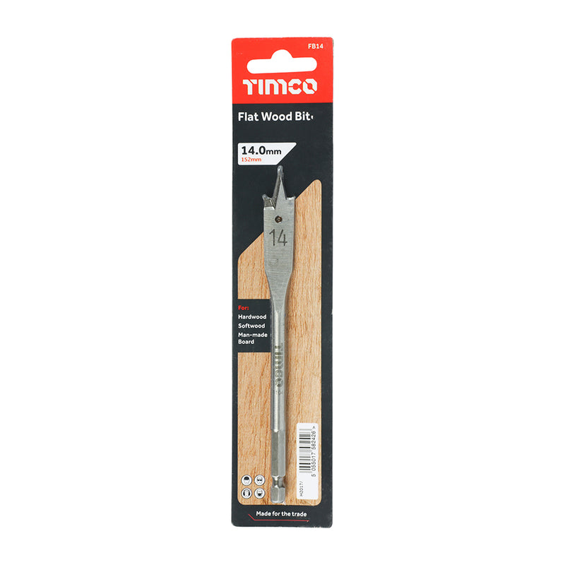 TIMco Flat Wood Bits - 14.0 x 152 - 1 Piece